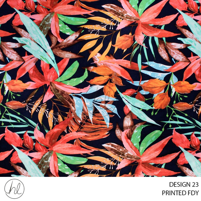 PRINTED DTY 781 CORAL 150CM PER M