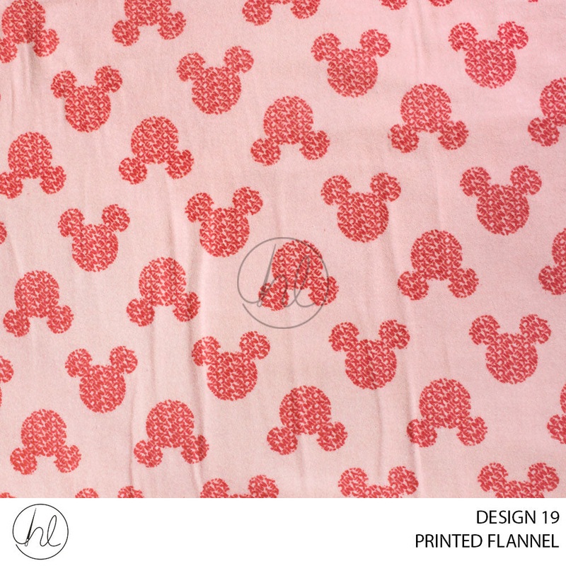 PRINTED FLANNEL 51 PINK 110CM PER M