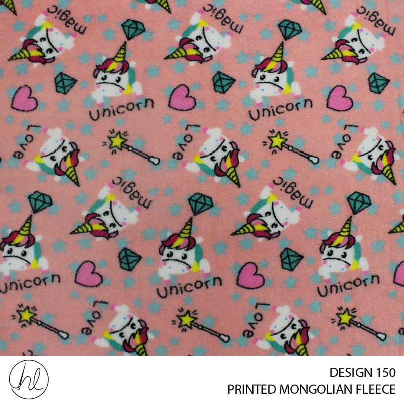PRINTED MONGOLIAN FLEECE DESIGN 150 150CM PER M51