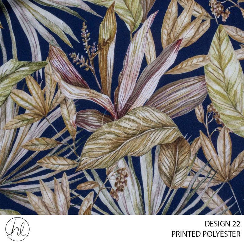 PRINTED POLYESTER ALEM PER M NAVY DESIGN 22 150CM WIDE