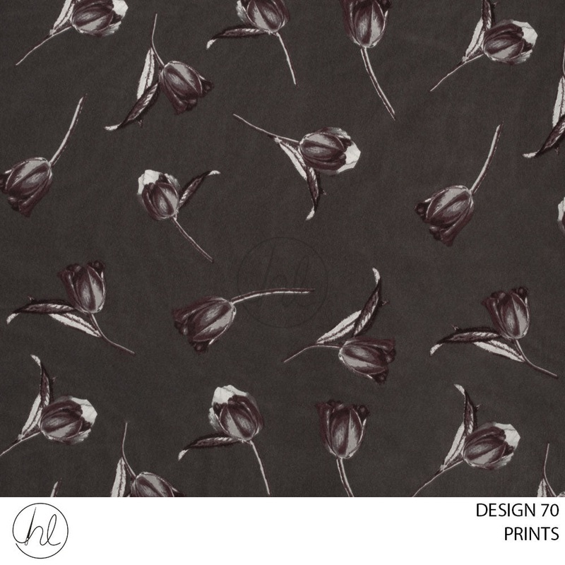 PRINTS 51 PER M  GREY DESIGN 70 150CM WIDE