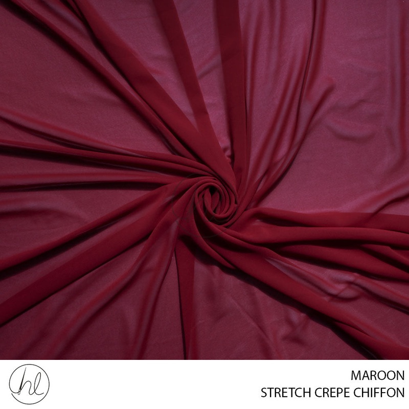 STRETCH CREPE CHIFFON 53 MAROON 150CM PER M