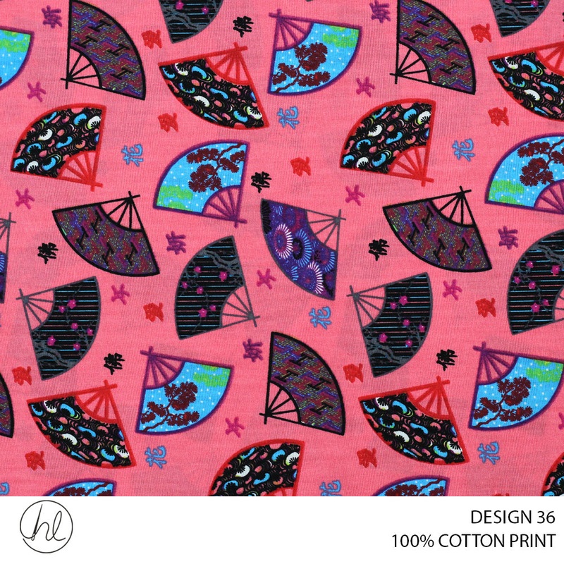 100% COTTON PRINT DESIGN 36 150CM WIDE PER M