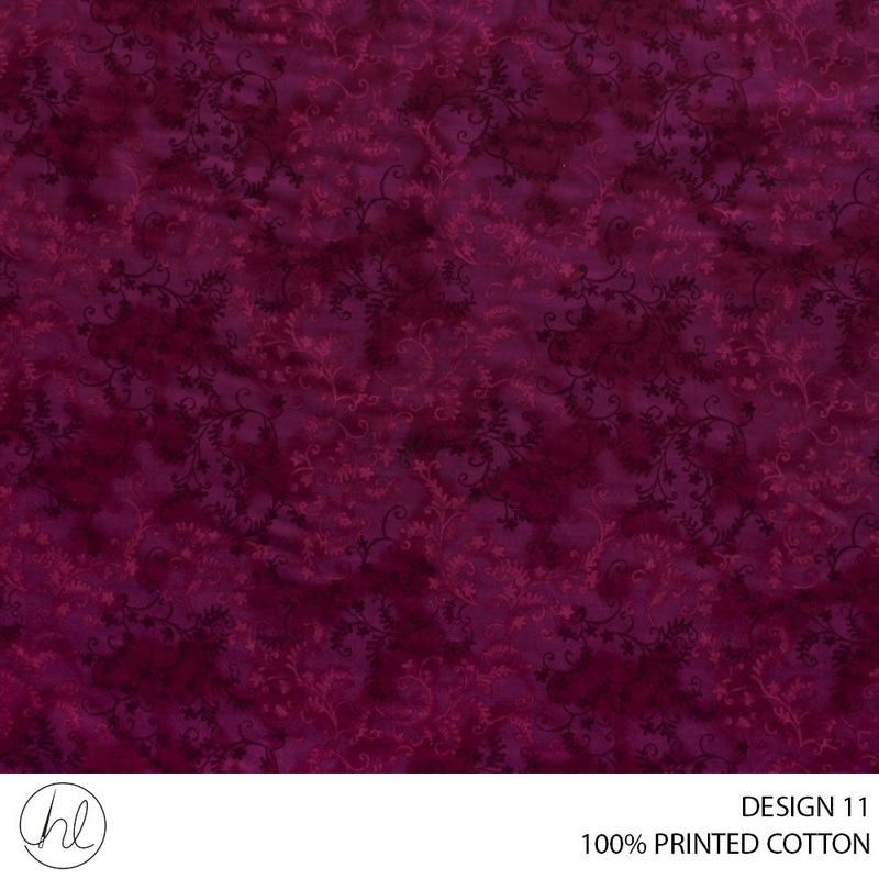100% PRINTED COTTON 3408 FUSCHIA 110CM PER M