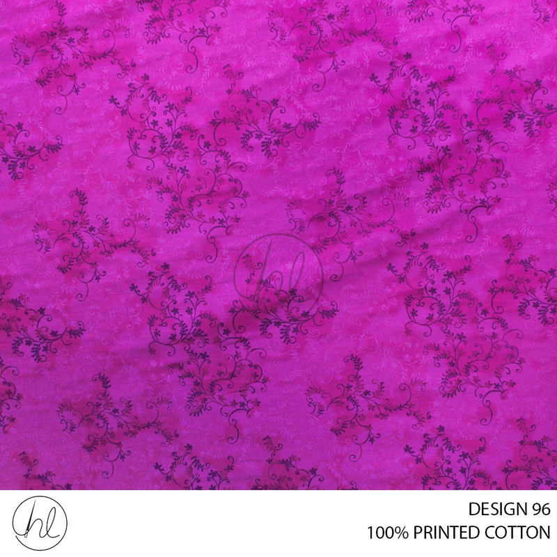 100% PRINTED COTTON 3408 PURPLE  110CM PER M