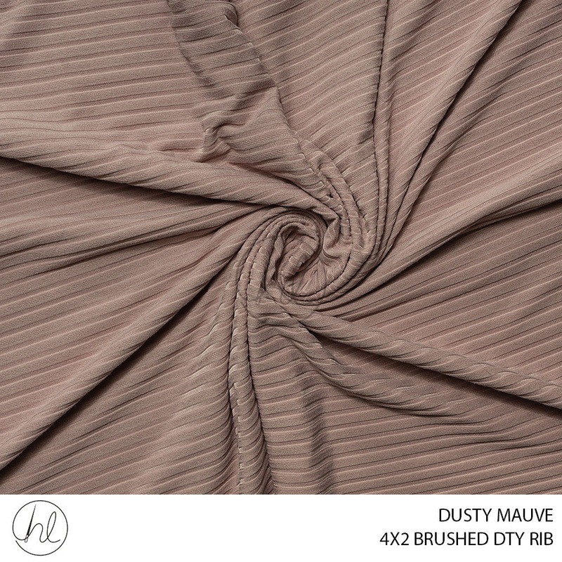 4X2 BRUSHED DTY RIB 51 DUSTY MAUVE 150CM PER M