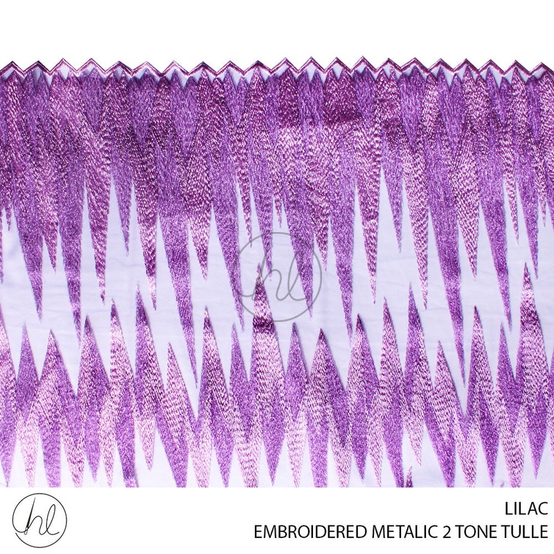 EMBROIDERED METALLIC 2 TONE TULLE 56 LILAC 130CM PER M