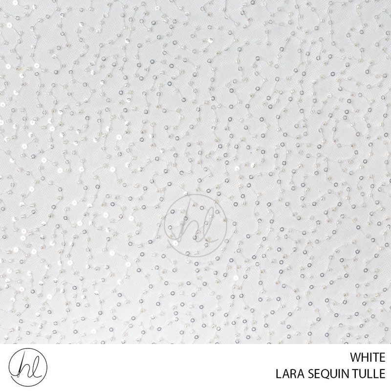 LARA SEQUIN TULLE 781 WHITE 130CM PER M