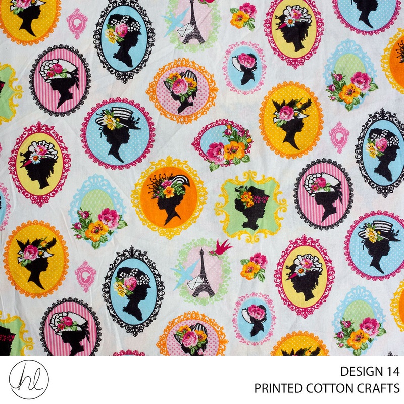 MADEMOISELLE PRINTED FABRIC 150CM WHITE ROLL ROLL 001