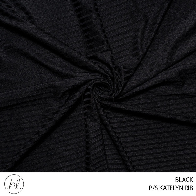 P/S KATELYN RIB 51 BLACK 150CM PER M