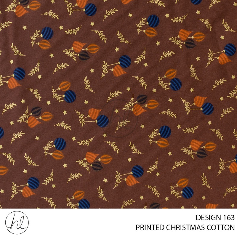 PRINTED CHRISTMAS COTTON DESIGN 17 51 RUST 145CM PER M
