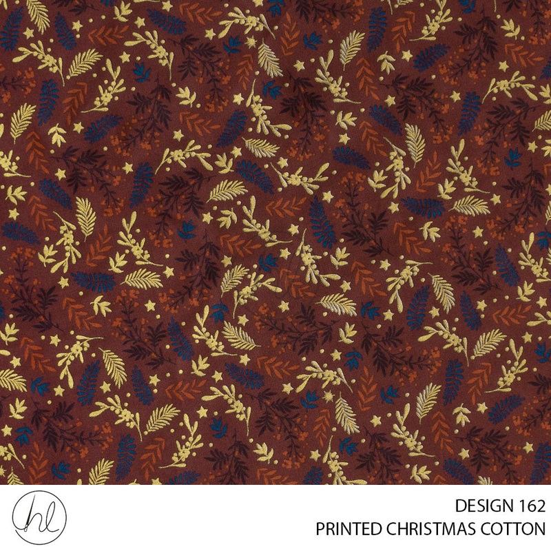 PRINTED CHRISTMAS COTTON DESIGN 18 51 RUST 145CM PER M