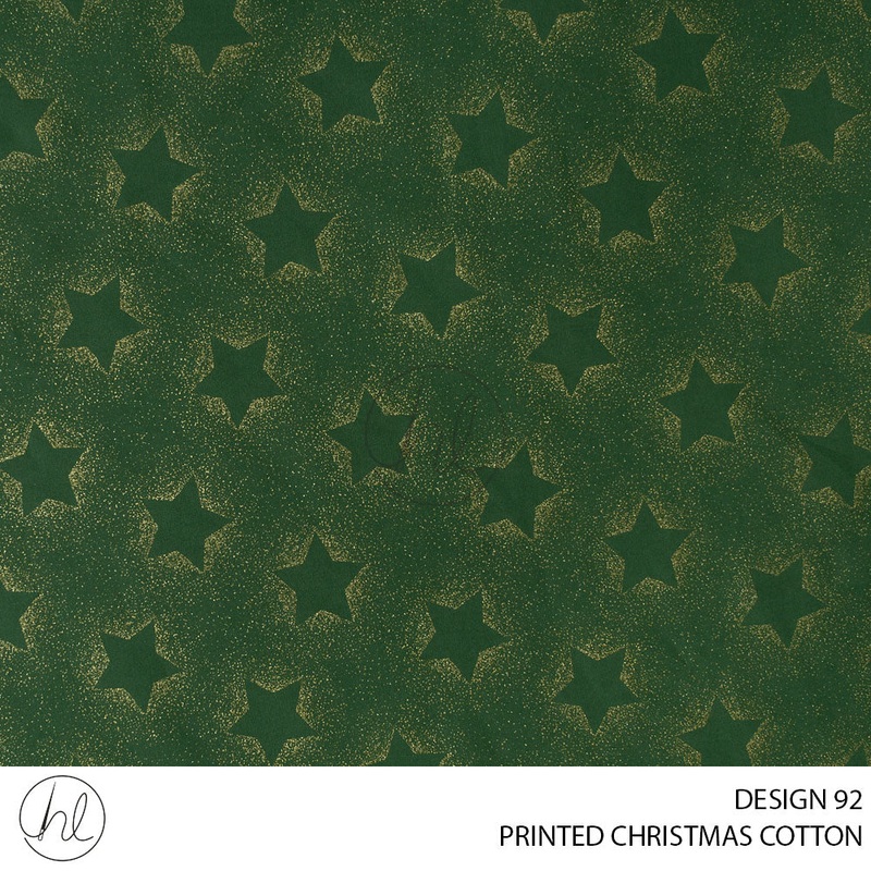 PRINTED CHRISTMAS COTTON DESIGN 86 51 BOTTLE GREEN 145CM PER M