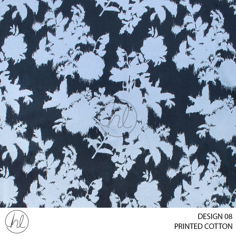 PRINTED COTTON LEON 51 NAVY 150CM PER M