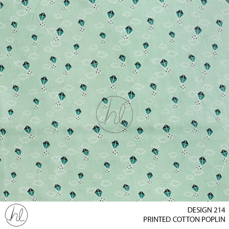 PRINTED COTTON POPLIN 51 MINT 112CM PER M