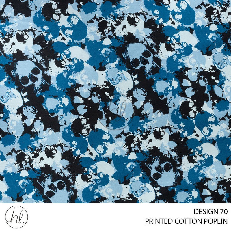 PRINTED COTTON POPLIN 781 BLUE 115CM PER M
