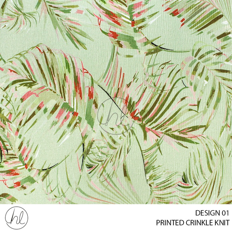 PRINTED CRINKLE KNIT 53 MINT 150CM PER M