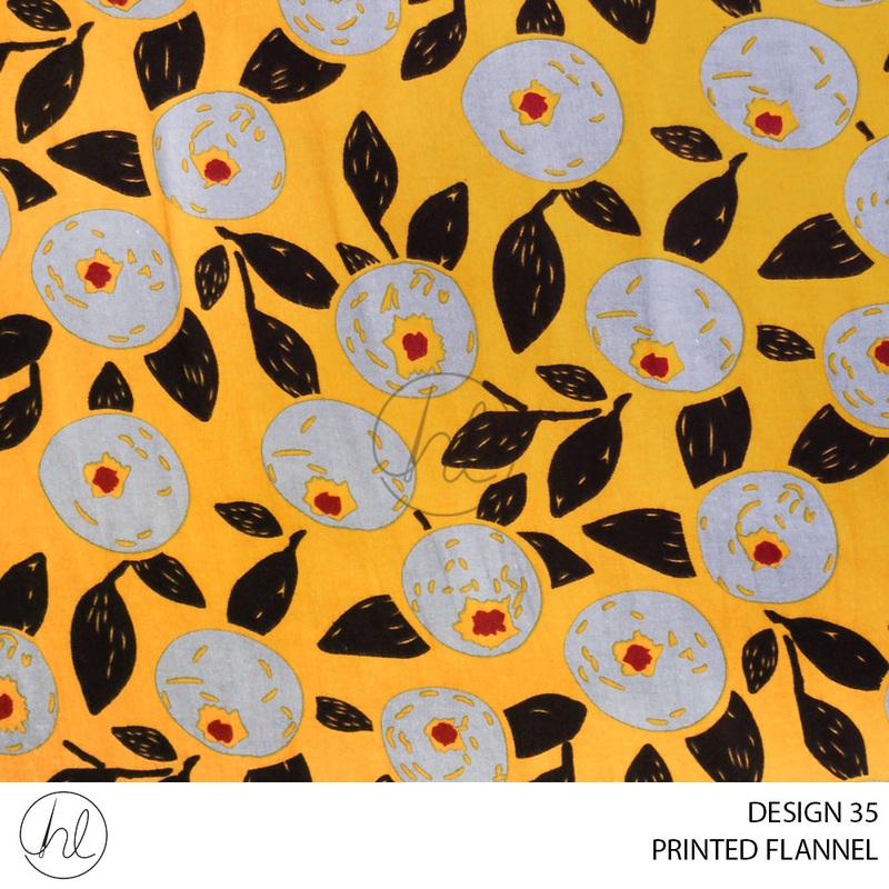 PRINTED FLANNEL 51 MUSTARD 110CM PER M
