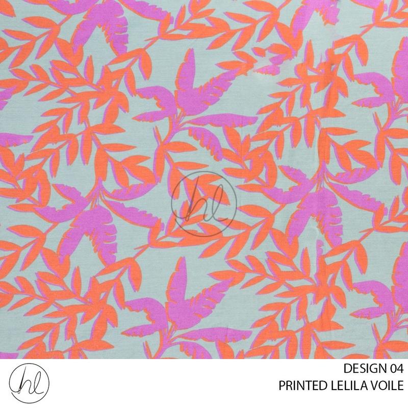 PRINTED LELILA VOILE 51 PER M  MINK DESIGN 04 150CM WIDE