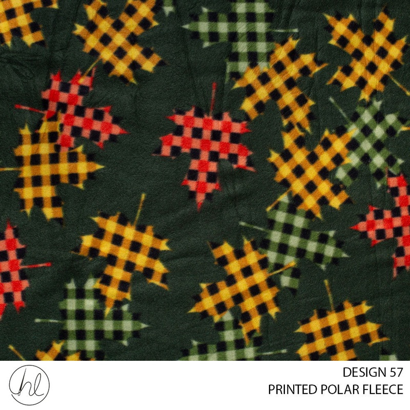 PRINTED POLAR FLEECE 56 OLIVE 150CM PER M