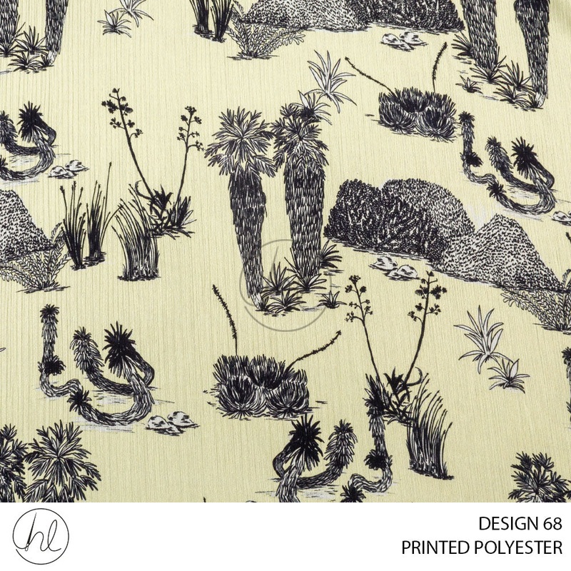 PRINTED POLYESTER LIO PER M CREAM DESIGN 68 150CM WIDE