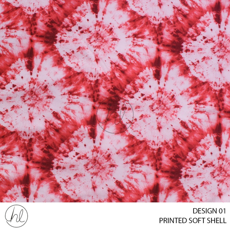 PRINTED SOFT SHELL DESIGN 01 PINK 53 150CM PER M