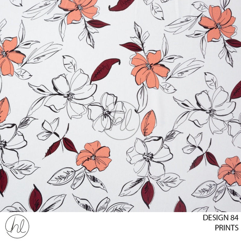 PRINTS 51 PER M IVORY DESIGN 84 150CM WIDE