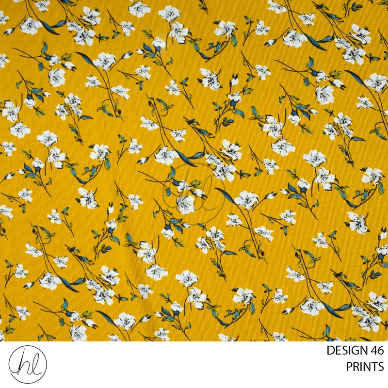 PRINTS 51 PER M MUSTARD DESIGN 46 150CM WIDE