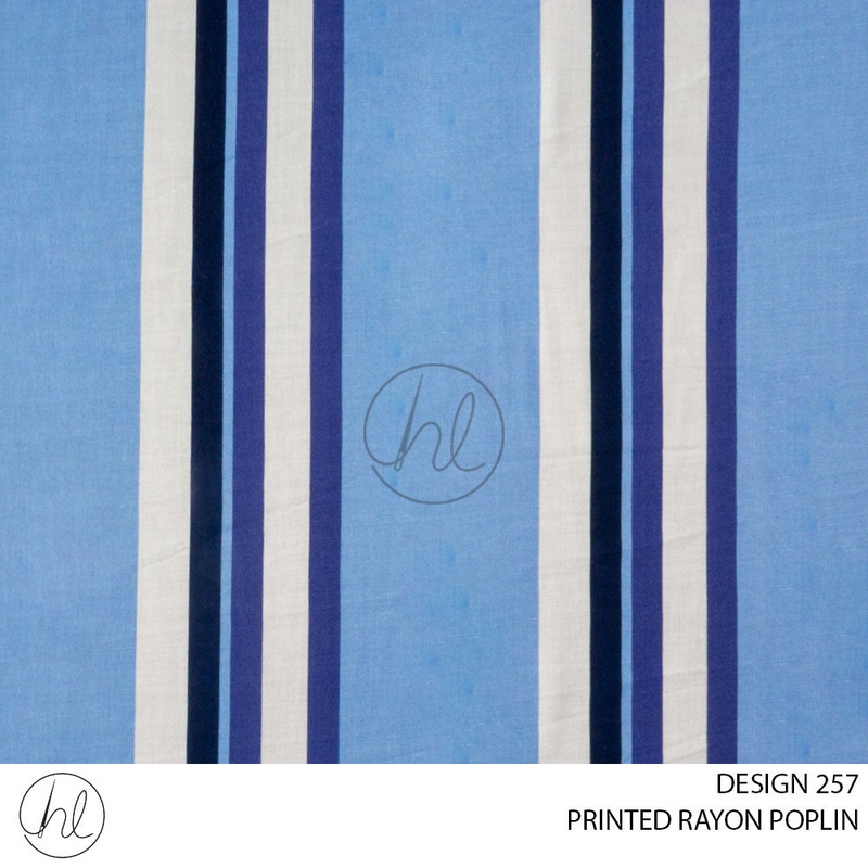 RAYON POPLIN PRINT 51 PER M BLUE DESIGN 257 150CM WIDE