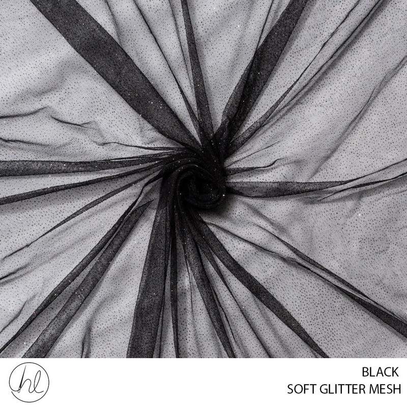 Soft glitter Mesh 56 Black 150cm Per M