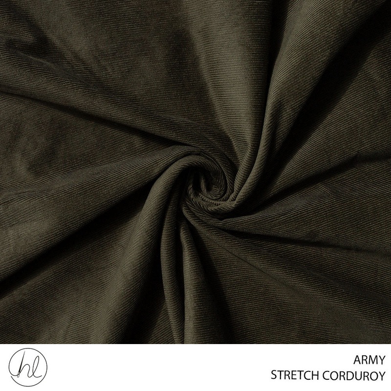 STRETCH CORDUROY 51 ARMY 150CM PER M