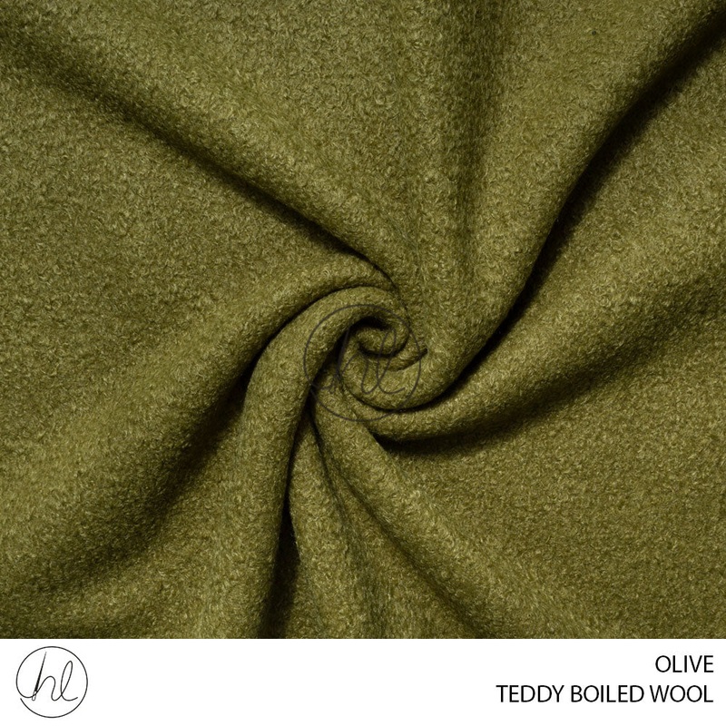 Teddy Boiled Wool 56 Olive 150cm Per M