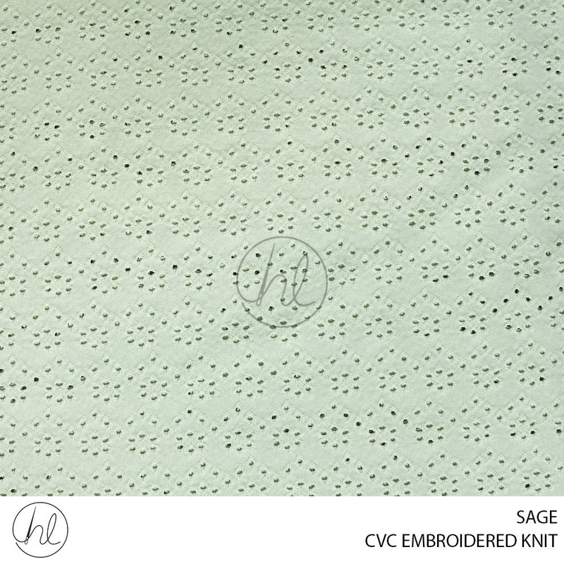 CVC EMBROIDERED KNIT 51 SAGE 150CM PER M
