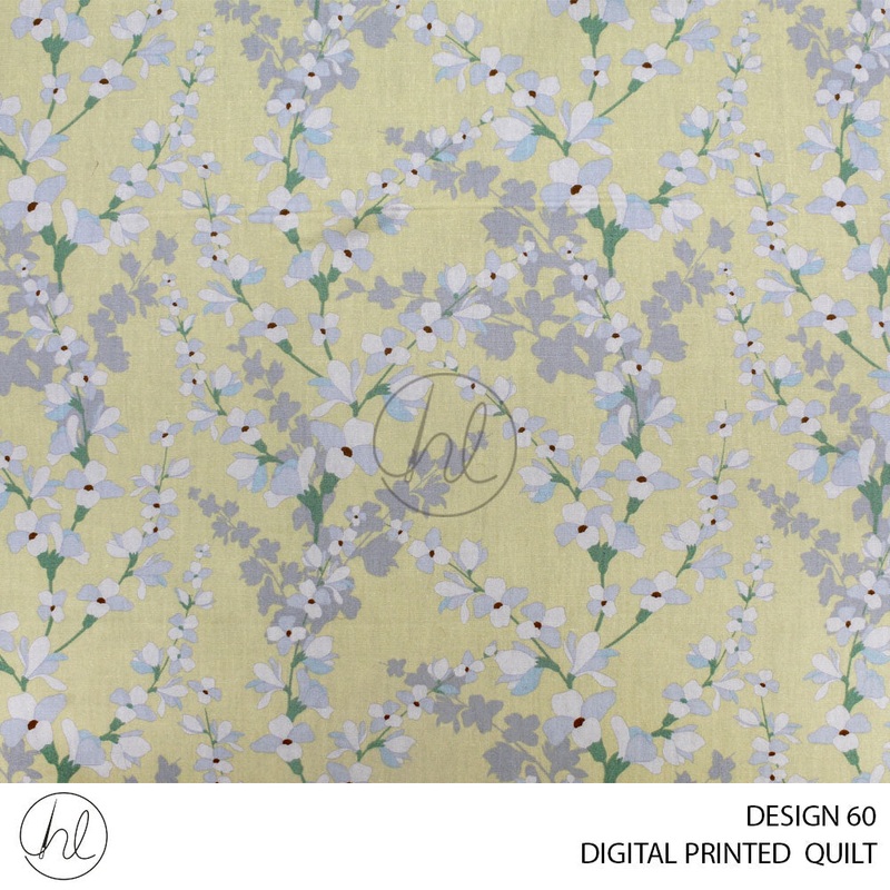 DIGITAL PRINTED QUILT PER M DESIGN 60 LEMON 110CM WIDE