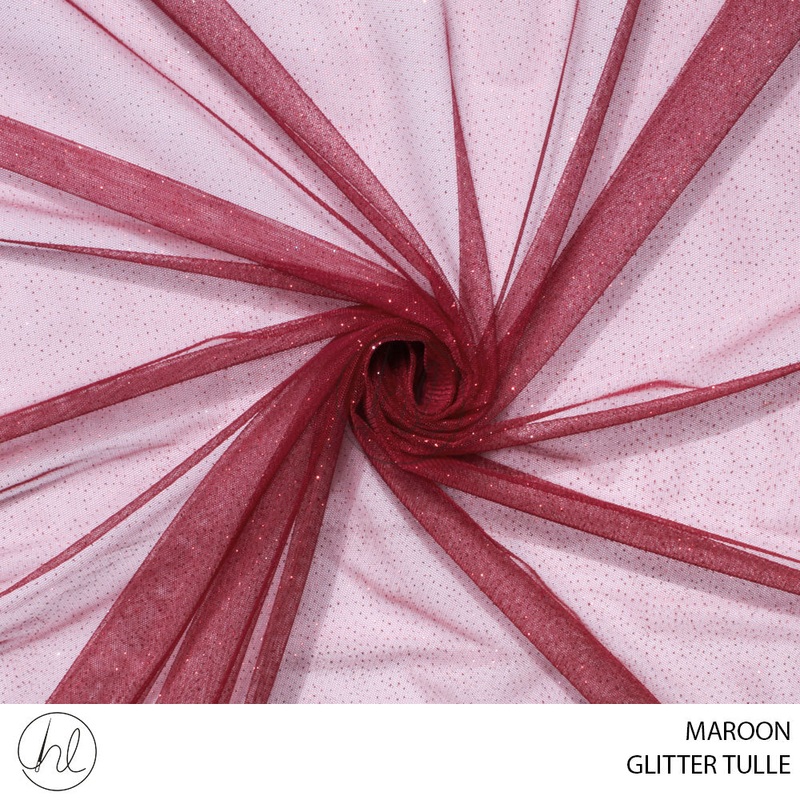 GLITTER TULLE 53 MAROON 150CM PER M