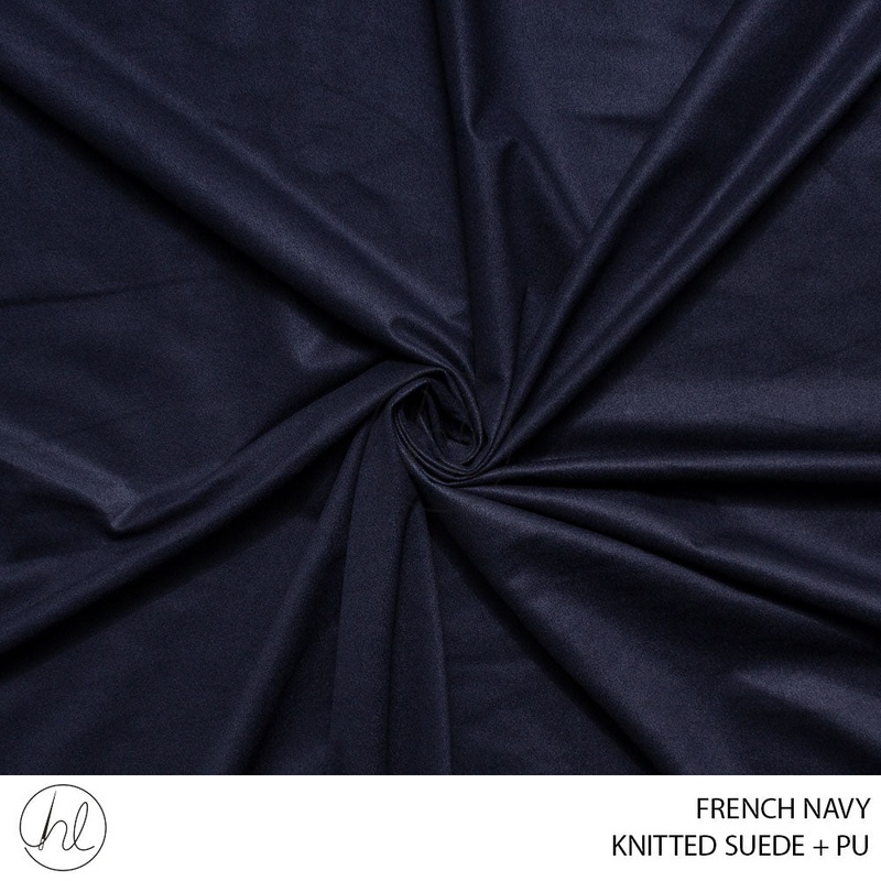 KNITTED SUEDE + PU 51 FRENCH NAVY 150CM PER M