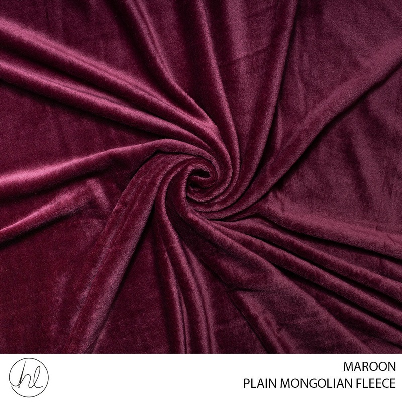 PLAIN MONGOLIAN FLEECE 51 MAROON 150CM PER M