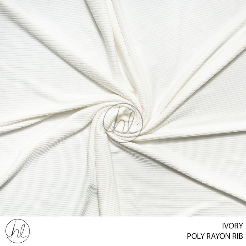 POLY RAYON RIB 51 IVORY 150CM PER M