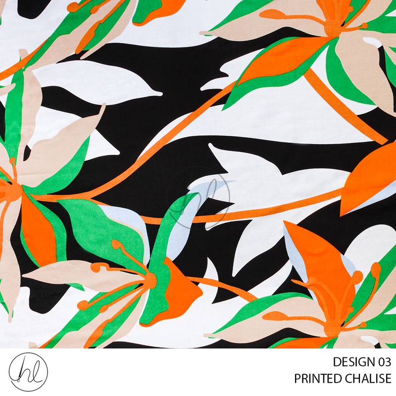 PRINTED CHALISE 55 BEIGE 150CM PER M