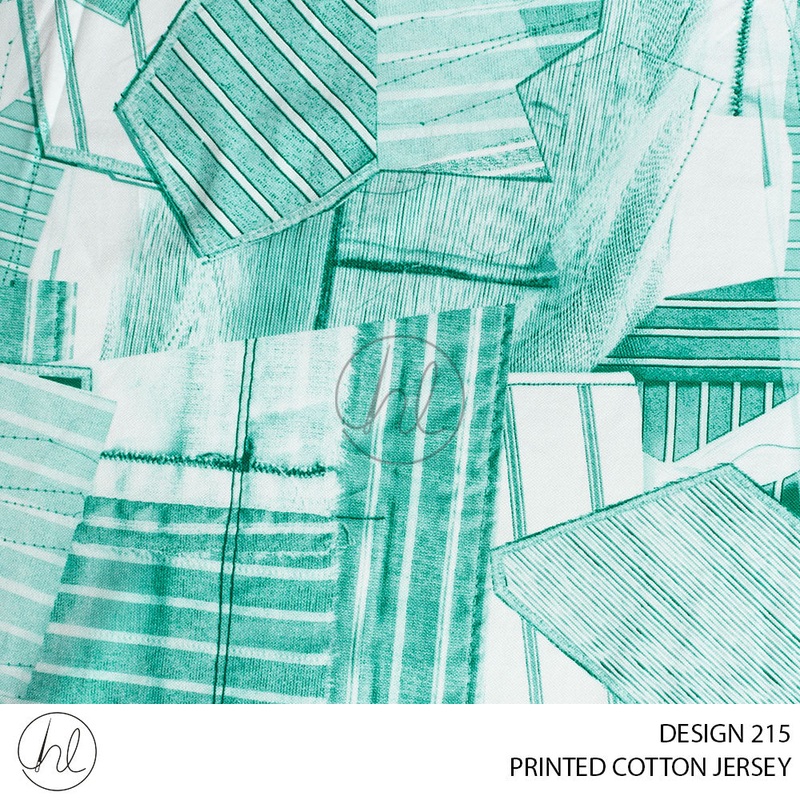 PRINTED COTTON JERSEY 51 GREEN 150CM PER M