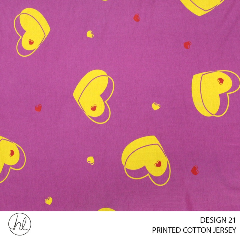 PRINTED COTTON JERSEY DESIGN 21 150CM WIDE PER M51