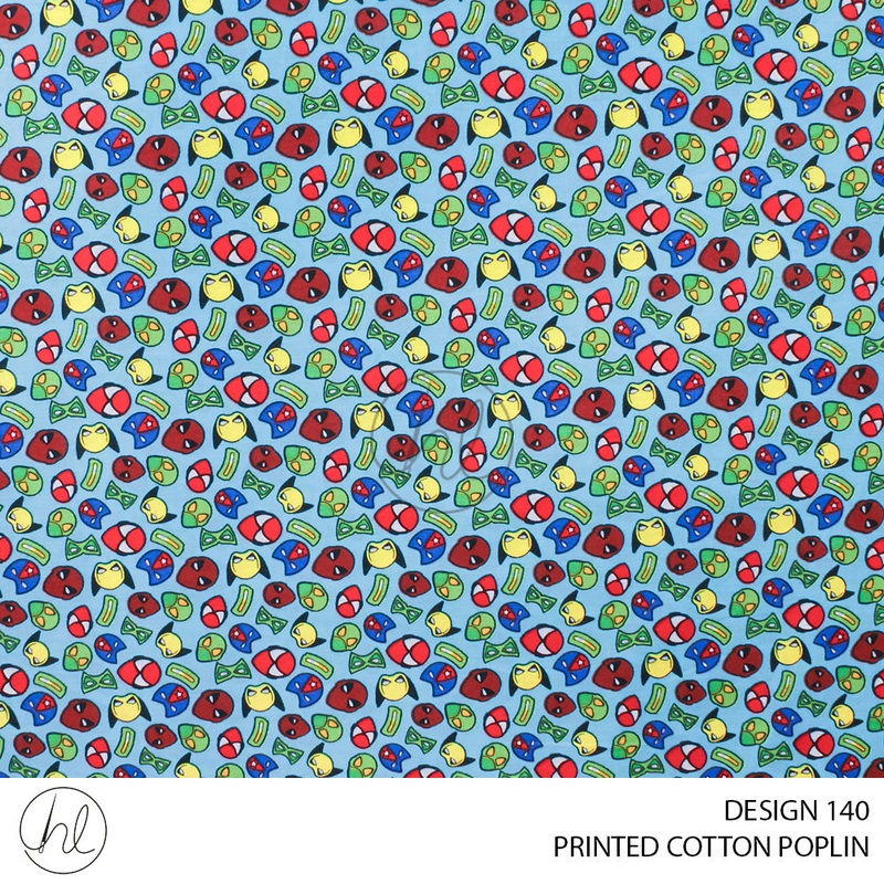 PRINTED COTTON POPLIN 51 SKY BLUE 145CM PER M