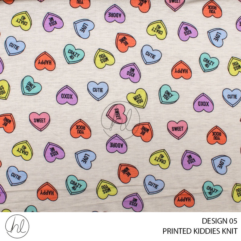 PRINTED KIDDIES KNIT PER M DESIGN 05 LEMON 150CM WIDE