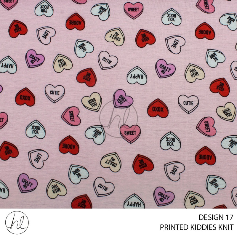 PRINTED KIDDIES KNIT PER M DESIGN 17 BABY PINK 150CM WIDE