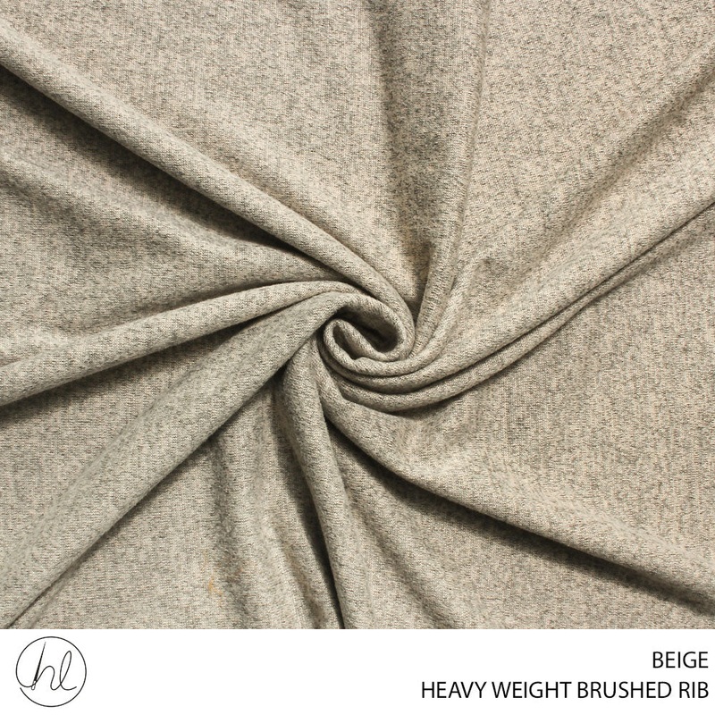 RIB BRUSHED HEAVY WEIGHT FABRIC 150CM BEIGE ROLL ROLL 001