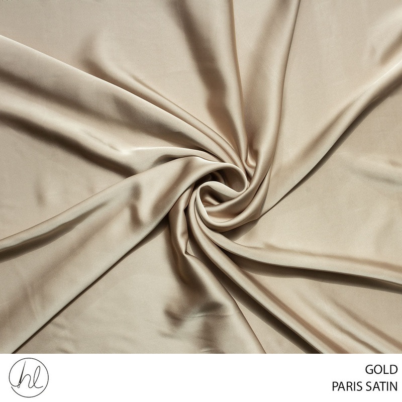 SATIN PARIS PLAIN FABRIC 150CM GOLD ROLL ROLL 001