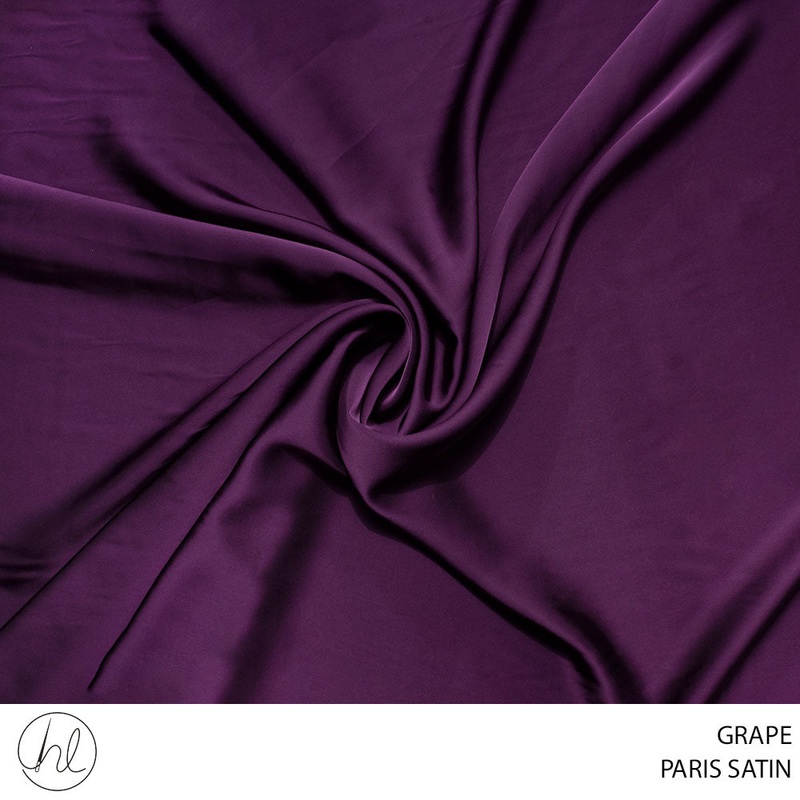 SATIN PARIS PLAIN FABRIC 150CM GRAPE ROLL ROLL 001