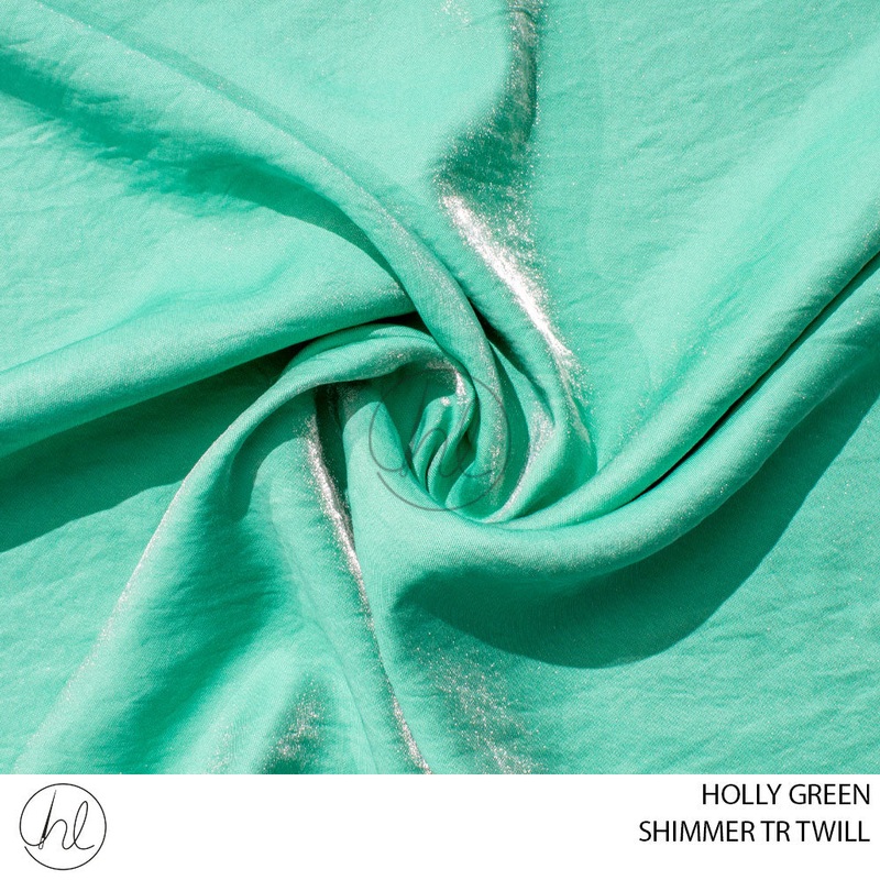 SHIMMER TR TWILL 51 PER M HOLLY GREEN 150CM WIDE
