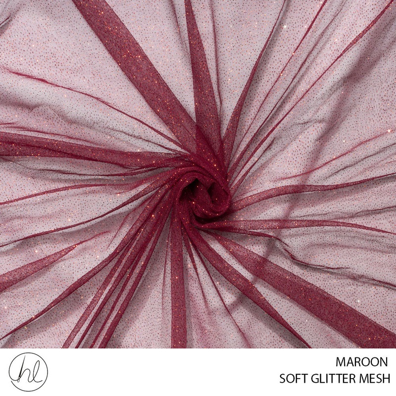 Soft glitter Mesh 56 Maroon 150cm Per M