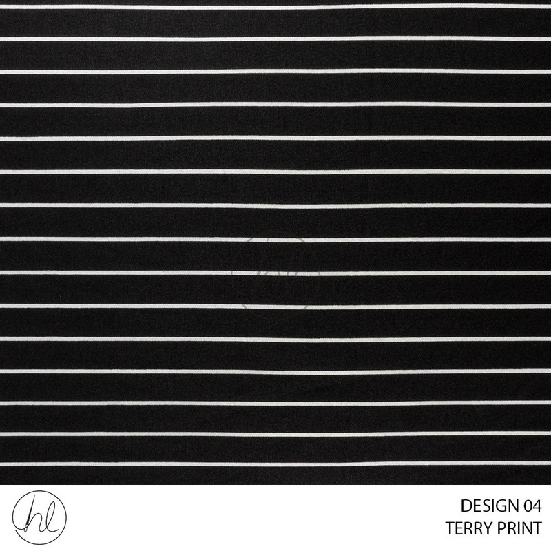 TERRY PRINT 781  BLACK 150CM PER M